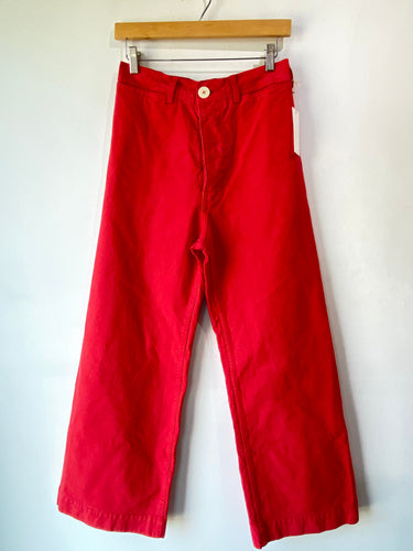 Jesse Kamm Red Wide-Leg Pants