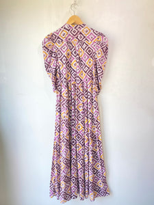 Matta Purple & Yellow Batik Print Dress