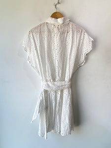 Natalie Martin White Eyelet Lace Dress