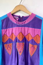 Vintage Josefa Purple Aqua Patch Dress