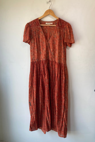 Christy Dawn Rust Floral Dress L