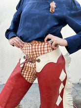 Vintage Red and White Fringe Leather Chaps