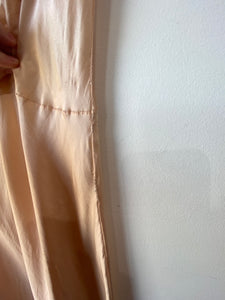 Vintage Yolande Antique Pink Silk Bias Cut Slip Dress