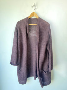 Vintage Issey Miyake Eggplant Loose Knit Cardigan