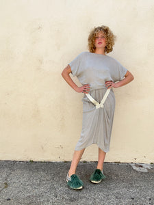 Vintage Issey Miyake Grey Linen Skirt Set