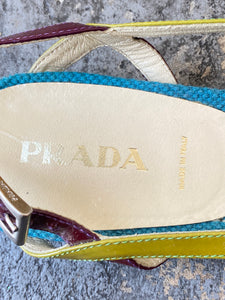 Prada Aqua & Purple Flats