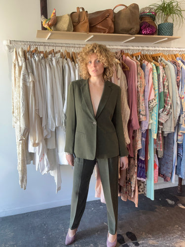 Vintage Chaus Green Silk Three Piece Suit