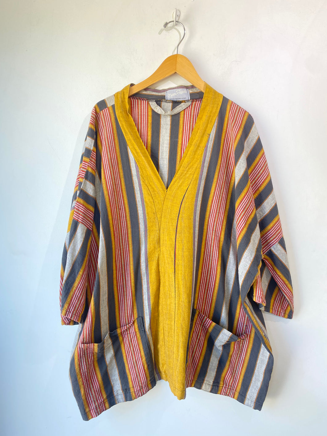 Vintage Mary Fisher Batik Stripe Caftan Shirt