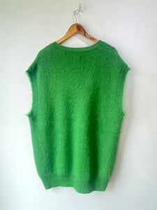 Smock Green Fuzzy Sweater Vest