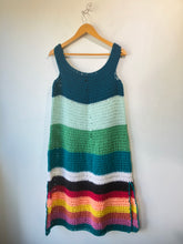 Vintage Open-Crochet Rainbow Midi Dress