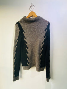 Humanoid Grey and Black Knit Sweater