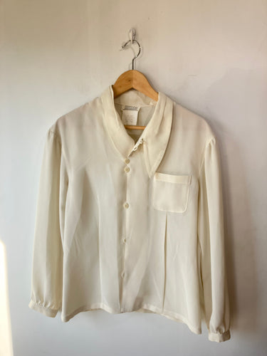 Vintage Matsuda White Viscose Shirt Asymmetrical Collar