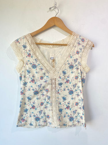 Lauren Moffatt Pink & Blue Floral Top