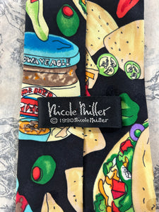 Vintage Nicole Miller Silk Hot Sauce Pattern Tie