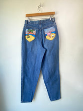 Vintage Chic Hand Painted Flamingo Jeans