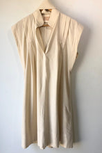 Electric Feathers Cream Raw Silk Dress with Belt
