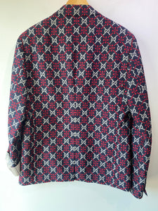 Gucci Navy, Red, and White GG Monogram Blazer