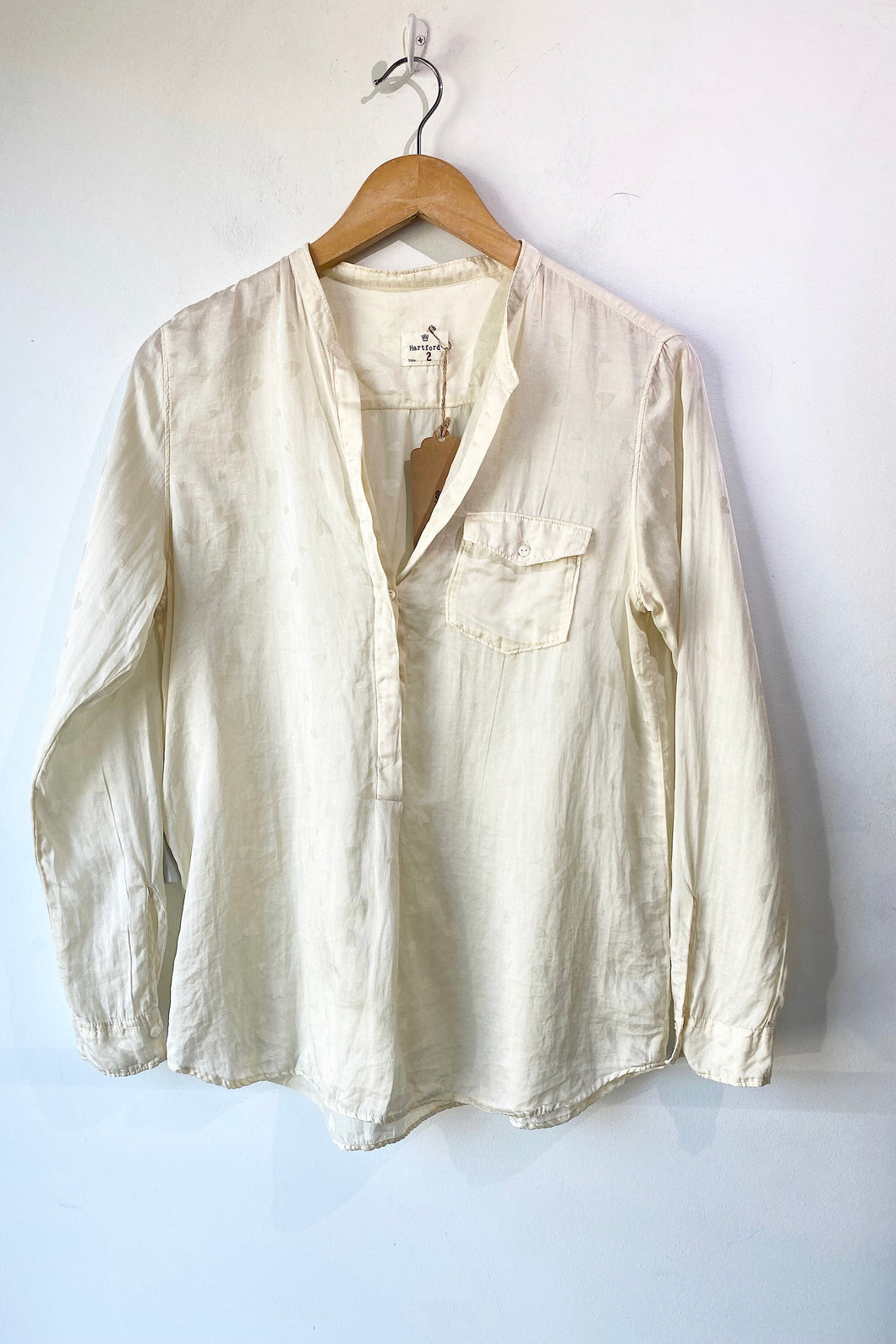 Hartford Cream Silk Hearts Blouse