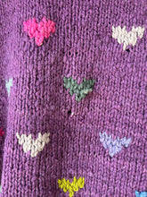 Vintage Planet Earth Imports Purple Heart Sweater Cardigan