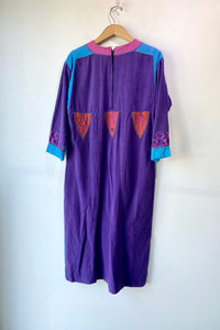 Vintage Josefa Purple Aqua Patch Dress