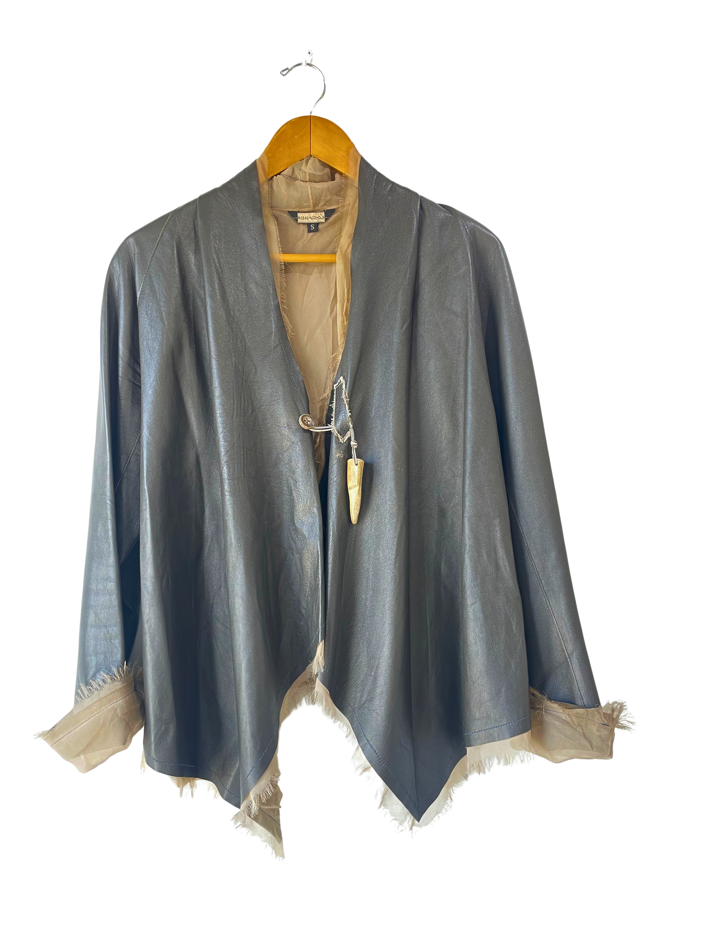 Rozae Nichols Brown Leather Jacket with Horn Clasp – The Curatorial Dept.