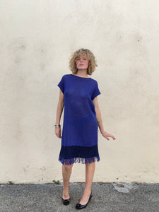 Vintage Issey Miyake Blue Knit Dress