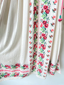 Ulla Johnson Pink Floral Cross Stitched Dress