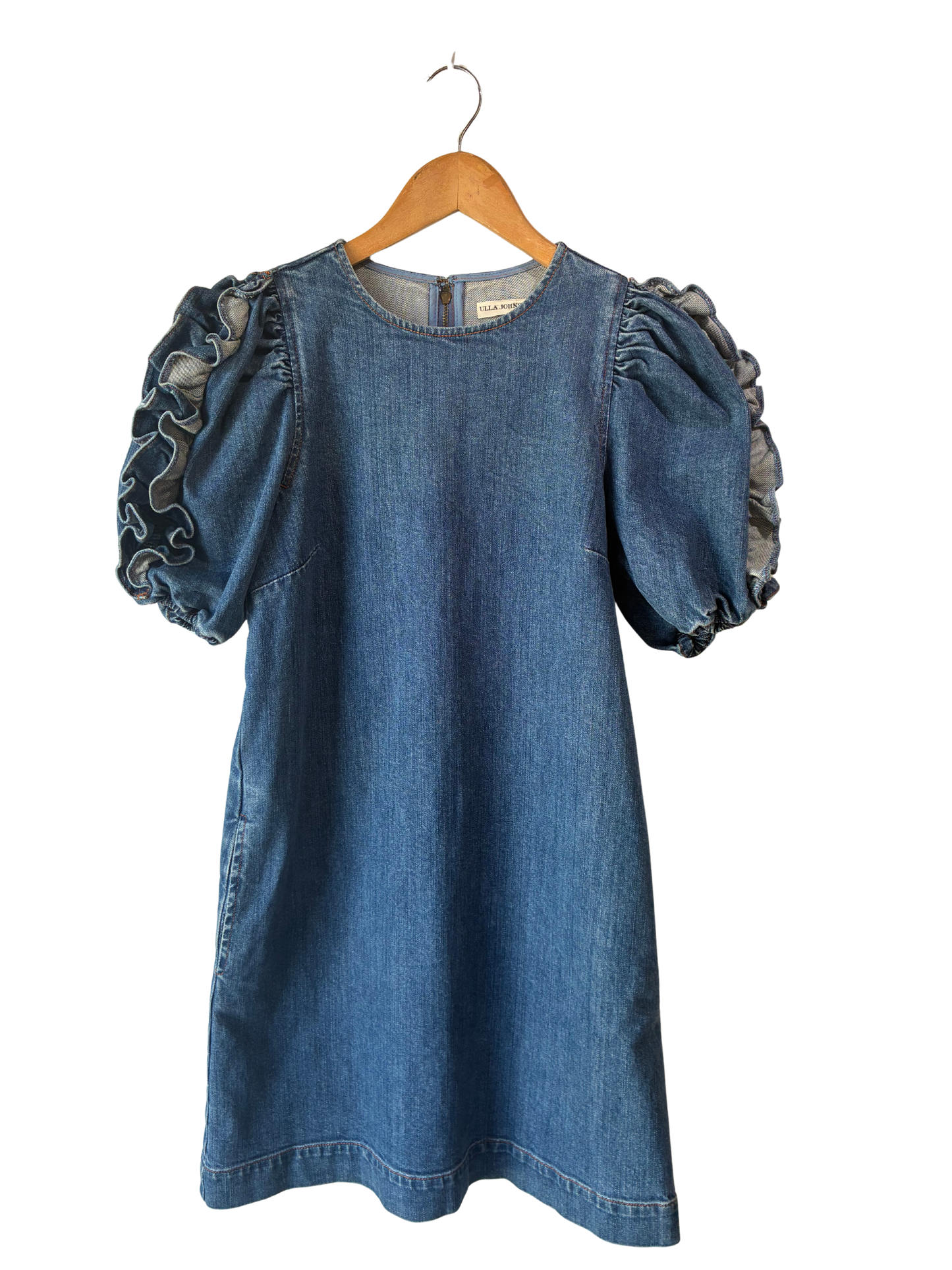 Ulla Johnson Denim Ruffle Sleeve Dress - The Curatorial Dept.