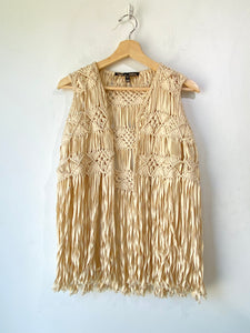 Winter Kate Cream Macrame Vest