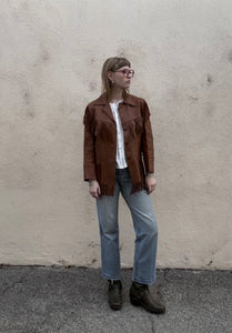 Vintage 1960s Jo-kay Brown Leather Fringe Jacket