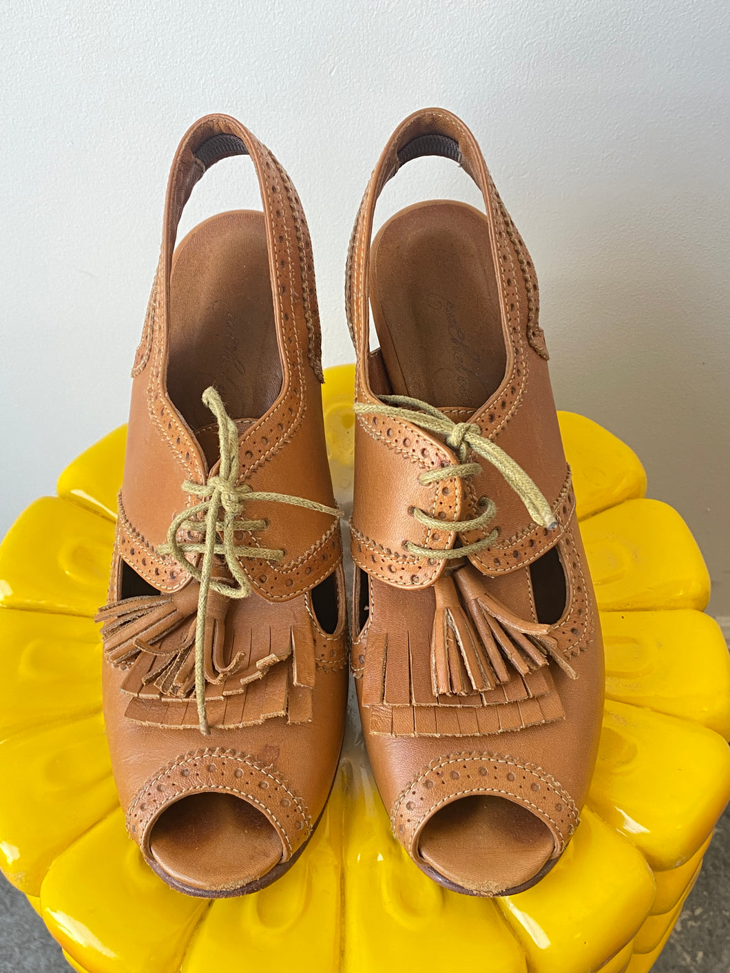 Rachel Comey Brown Peep Toe Brogues