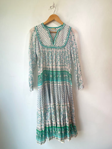 Matta Green Block Print Dress