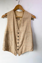 Vintage Trimmingham’s Cream Navy Red Grid Vest