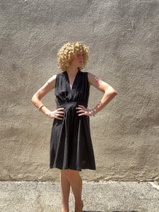 Vintage Balenciaga Black Polka Dot Silk Dress