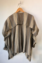 Vintage Issey Miyake Brown and Blue Striped Linen Top