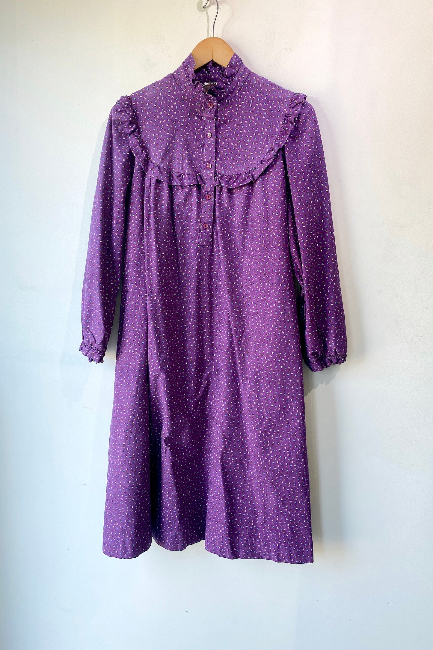 purple prairie dress Vintage Dark Purple Prairie Midi Dress