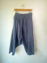 Simple and Vintage Soft Navy Linen Pants