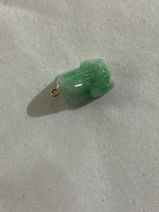 Vintage 14K Gold and Carved Jade Frog Charm or Pendant