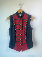 Vintage DKNY Black & Red Military Vest