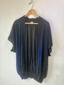 Vintage Krizia Blue Metallic Short Sleeve Evening Jacket