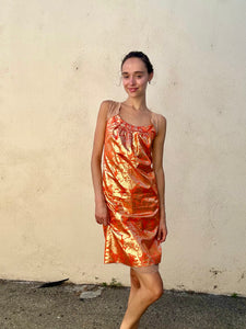 Alberta Ferretti Orange Gold Dress