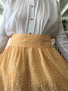 Lisa Maria Fernandez Sherbet Floral Eyelet Lace Prairie Skirt