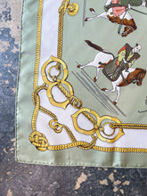 Hermès “Équitation Japonaise” Green 1969 Silk Scarf