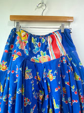 Vintage Blue Fruit Print Balloon Pants