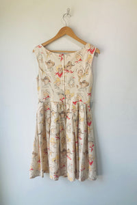 Vintage Cowboy Print Sleeveless Dress