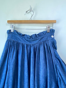 Horses Atelier Ruffle Denim Skirt