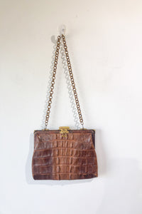 Vintage Brown Crocodile Purse