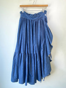 Horses Atelier Ruffle Denim Skirt