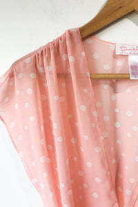 Vintage Oscar de la Renta Pink Polka Dot Robe