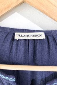 Ulla Johnson Navy & Red Embroidered Dress